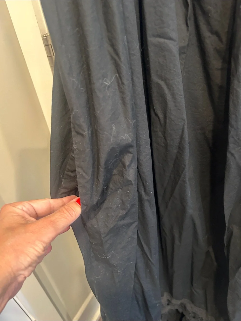 J. Crew Black lace-Trim Regenerative Cotton maxi dress with pockets!